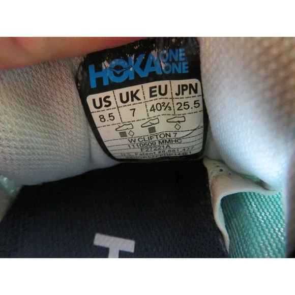 Hoka One One Clifton 7 Womens 8.5 Shoe Gray Sneaker 1110509 MMHC Running Walking - Picture 12 of 12